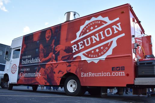 Food truck with large bold graphics