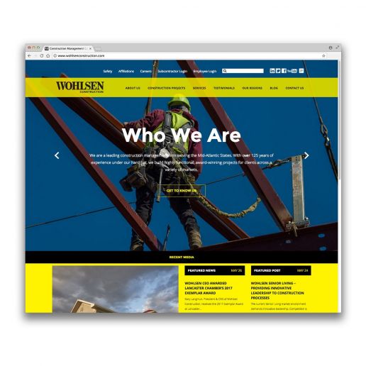 wohlsen construction website screenshot