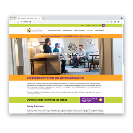 Samaritan Counseling Center home page screen shot