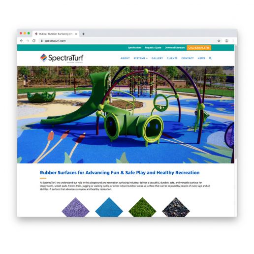 Screenshot of the SpectraTurf.com home page