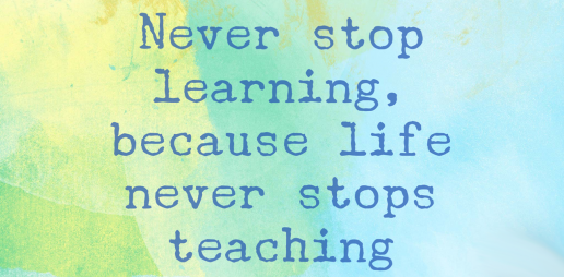Never stop learning, because life never stops teaching