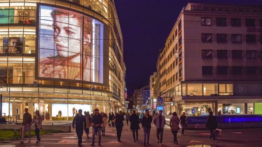 digital ad on city buildings