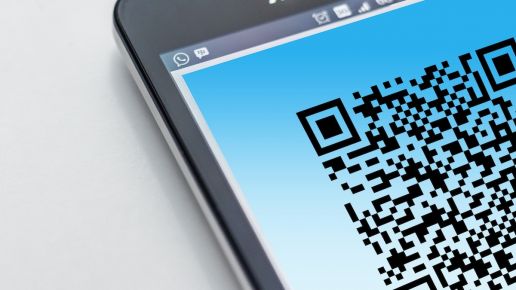 QR code on a phone screen