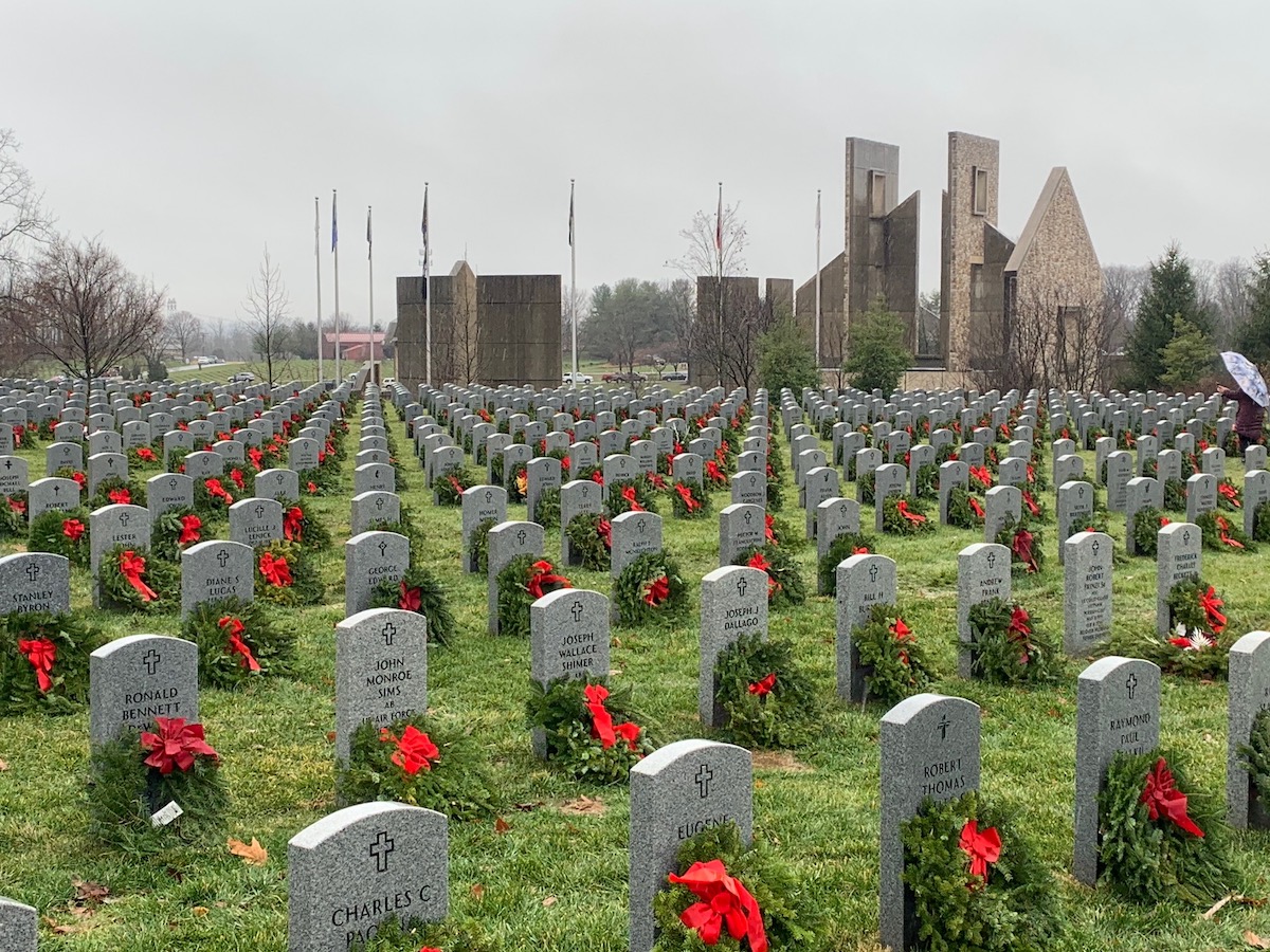 Fort Indiantown Gap Cemetery with freshly laid wreaths